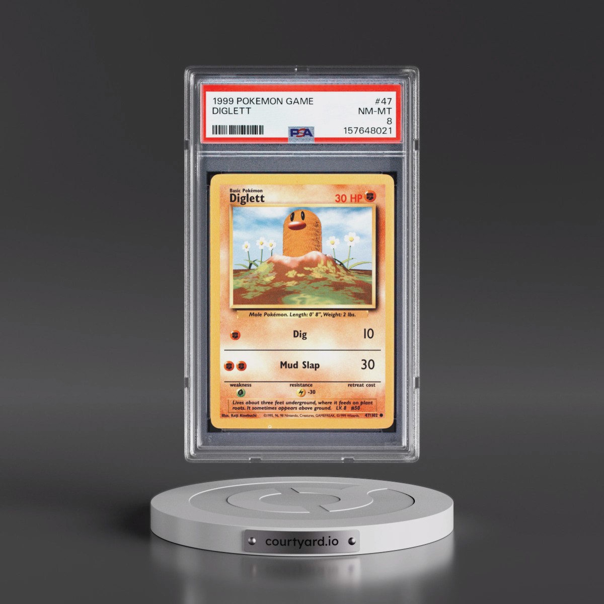 1999 Pokémon Game #47 Diglett (PSA 8 NM-MT)