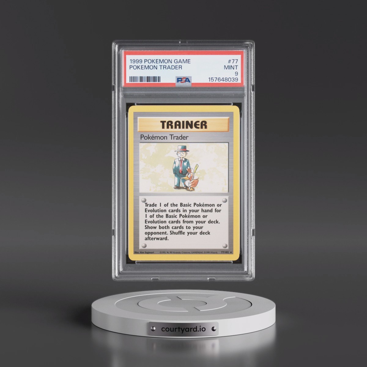 1999 Pokémon Game #77 Pokemon Trader (PSA 9 MINT)