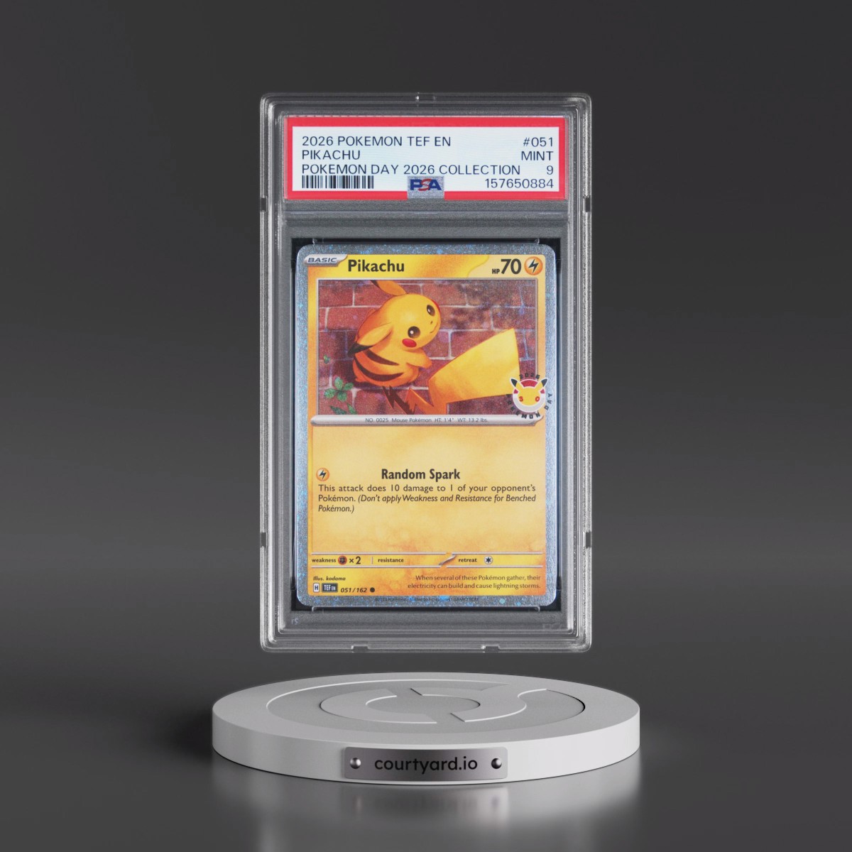 2026 Pokémon Tef EN-Temporal Forces #051 Pikachu - Pokemon Day 2026 Collection (PSA 9 MINT)