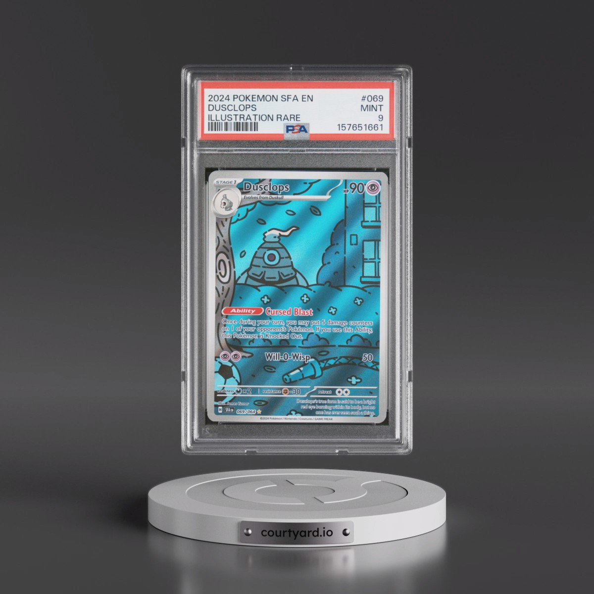2024 Pokémon Sfa EN-Shrouded Fable Dusclops - Illustration Rare #069 PSA 9