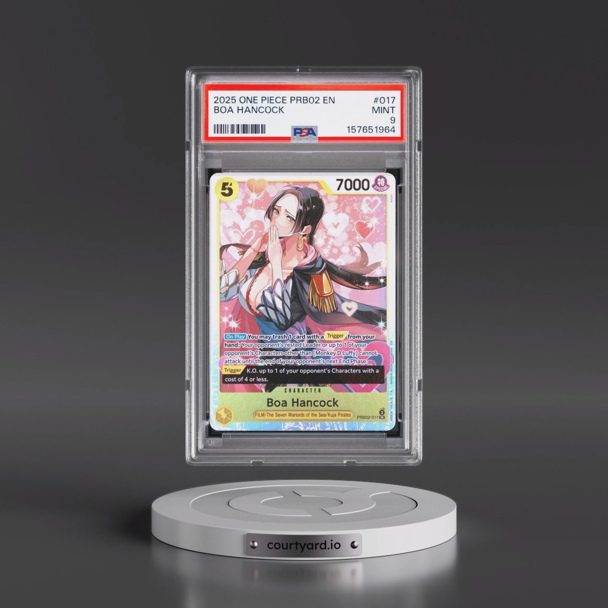 2025 One Piece PRB02-Premium Booster -One Piece Card the Best- Vol.2 #017 Boa Hancock (PSA 9 MINT)