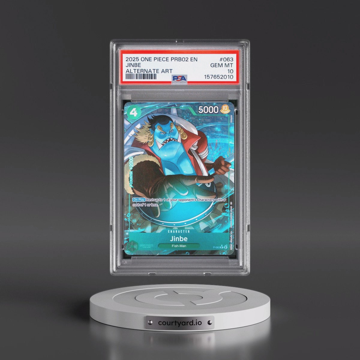 2025 One Piece PRB02-Premium Booster -One Piece Card the Best- Vol.2 #063 Jinbe - Alternate Art (PSA 10 GEM MINT)