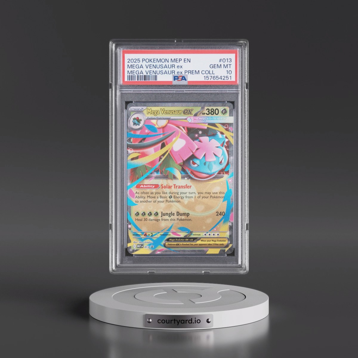 2025 Pokémon Mep EN-Me Black Star Promo #013 Mega Venusaur EX - Holo Mega Venusaur EX Premium Collection (PSA 10 GEM MINT)