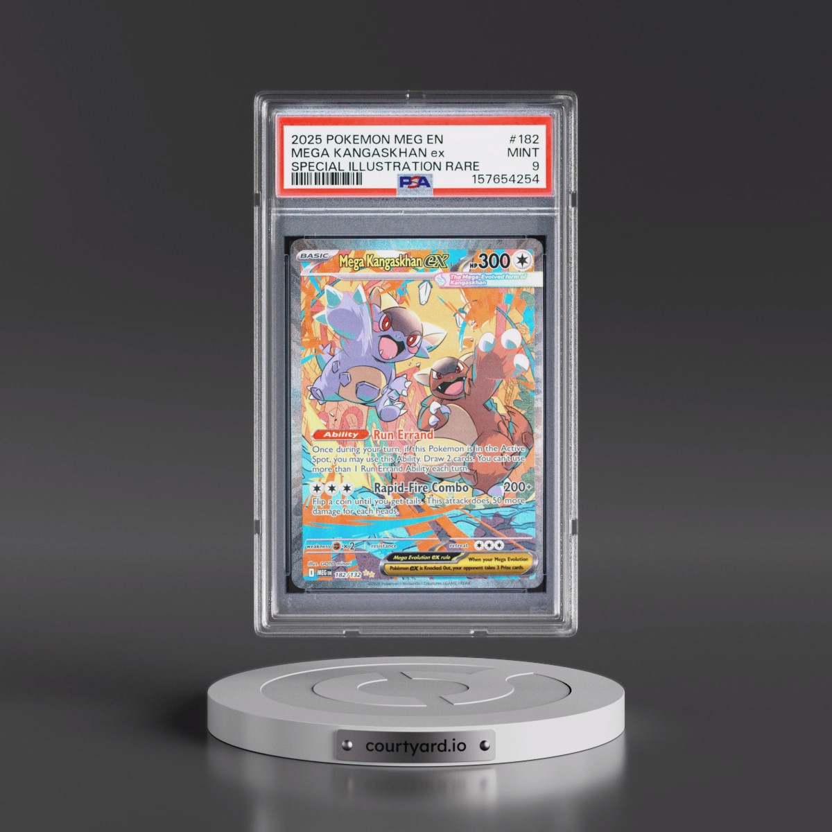 2025 Pokémon Meg EN-Mega Evolution #182 Mega Kangaskhan EX - Holo Special Illustration Rare (PSA 9 MINT)