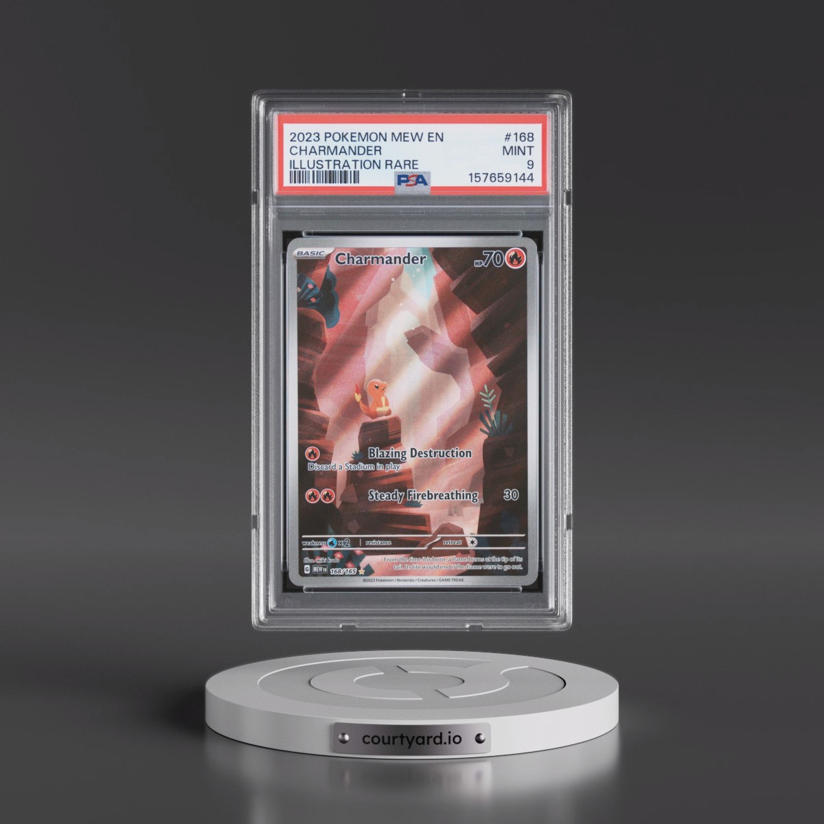 2023 Pokémon Mew EN-151 #168 Charmander - Illustration Rare (PSA 9 MINT)
