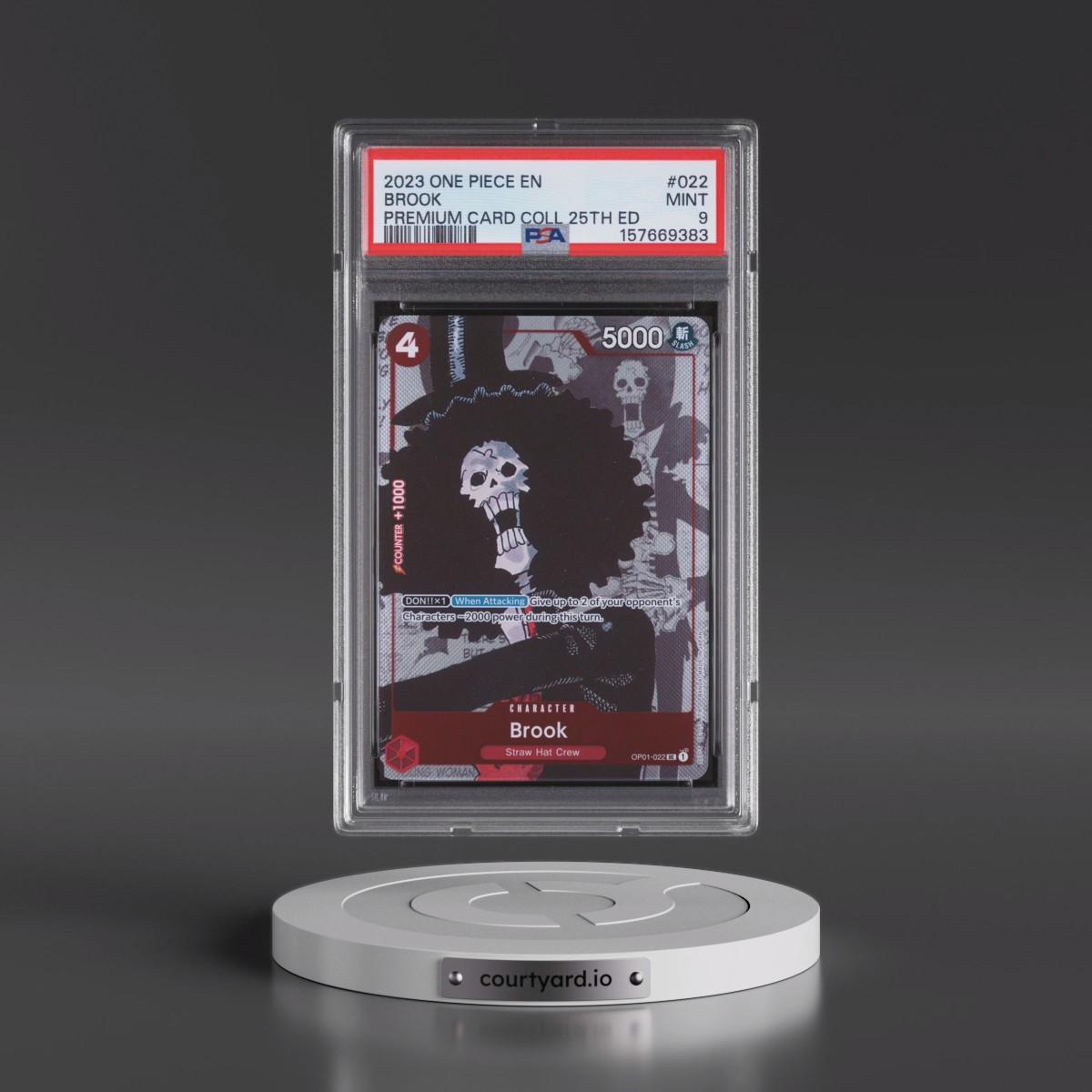 2023 One Piece Premium Card Collection 25th Edition #022 Brook (PSA 9 MINT)
