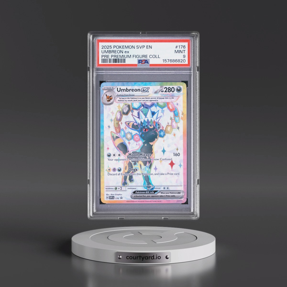 2025 Pokémon Svp EN-SV Black Star Promo #176 Umbreon EX - Holo Prismatic Evolutions Premium Figure Collection (PSA 9 MINT)