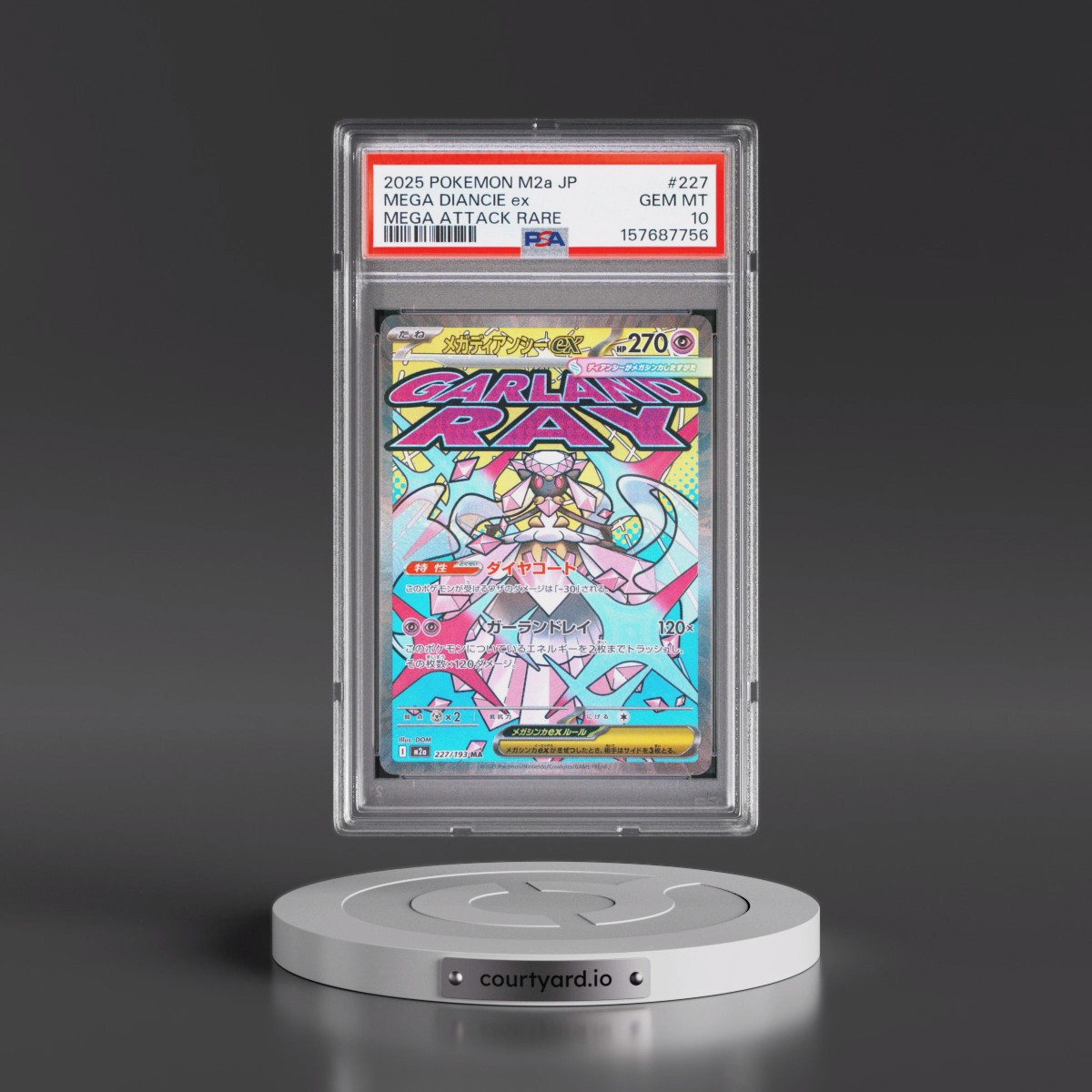 2025 Pokémon M2a-Mega Dream EX #227 Mega Diancie EX - Holo Mega Attack Rare (PSA 10 GEM MINT)