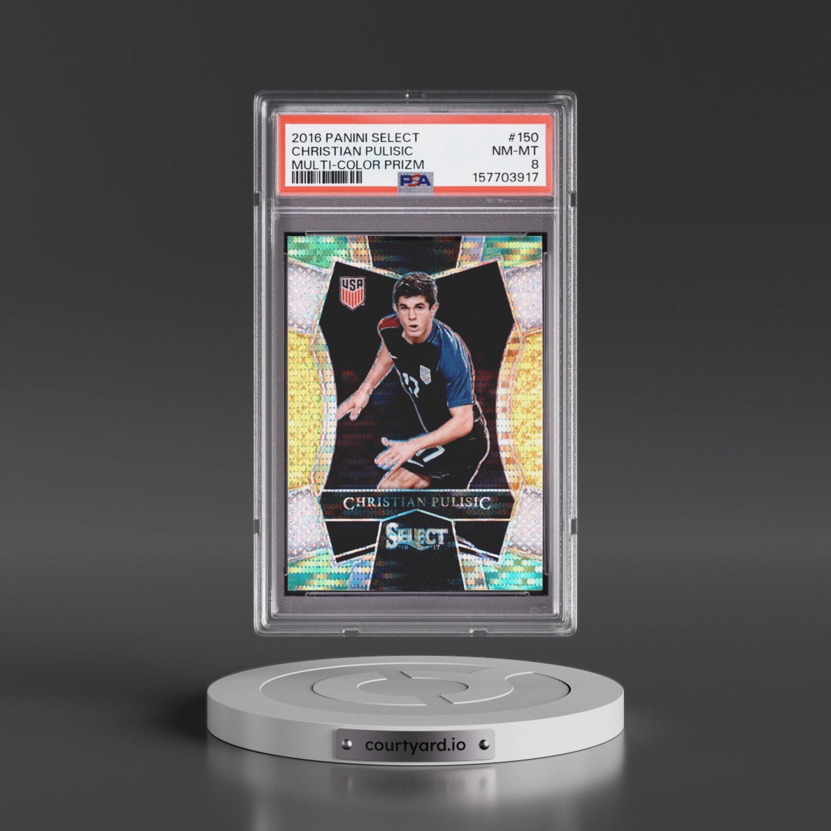 2016 Panini Select Christian Pulisic - Multi-Color Prizm #150 PSA 8