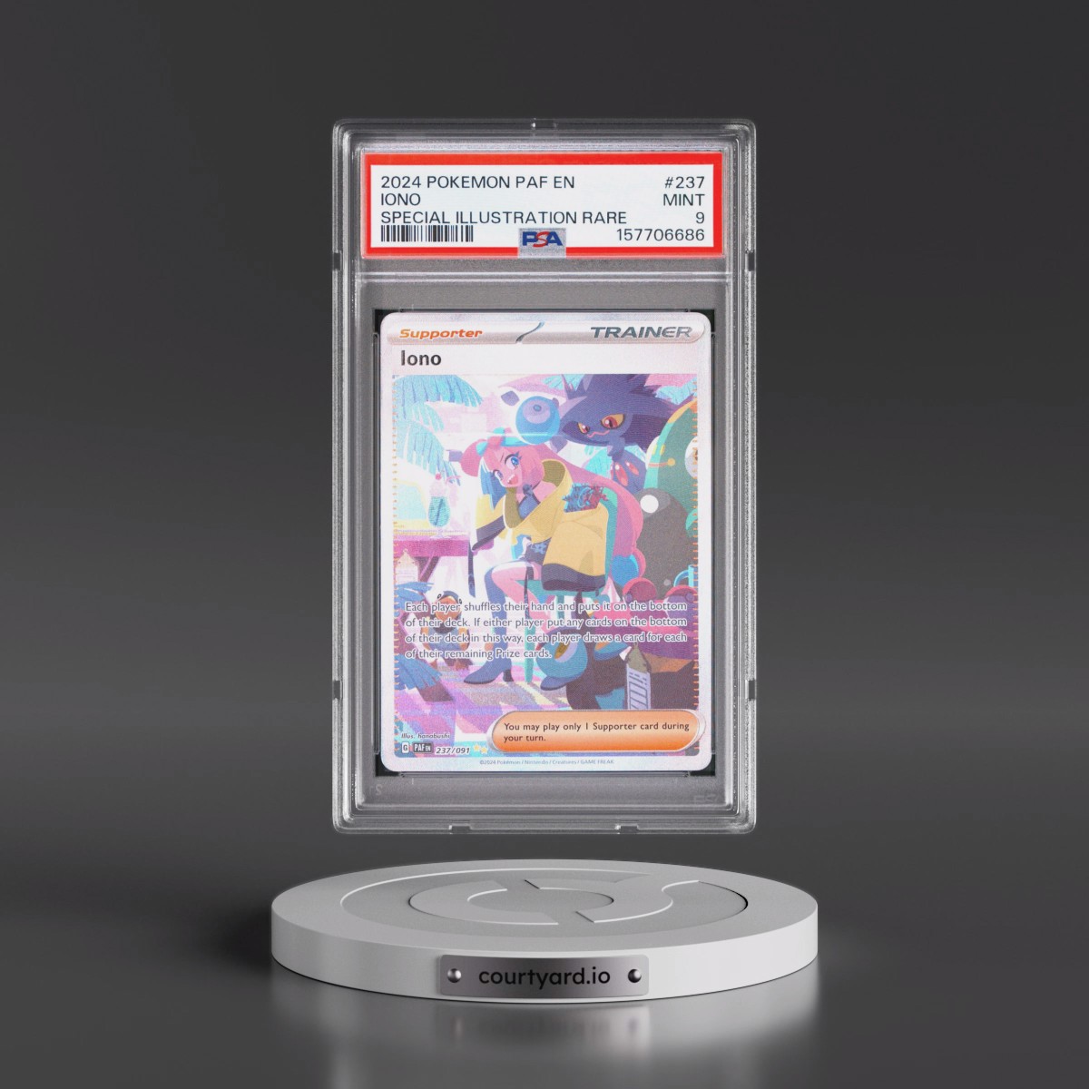 2024 Pokémon Paf EN-Paldean Fates #237 Iono - Special Illustration Rare (PSA 9 MINT)