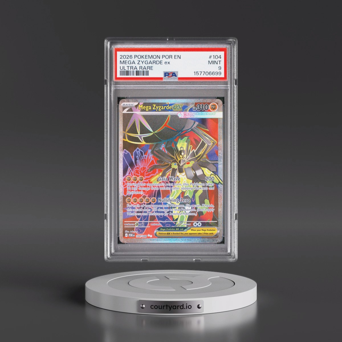 2026 Pokémon Por EN-Perfect Order #104 Mega Zygarde EX - Holo Ultra Rare (PSA 9 MINT)
