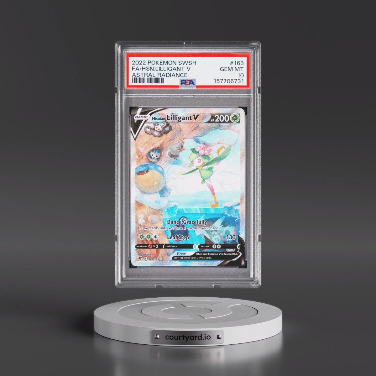 2022 Pokémon Sword & Shield Astral Radiance #163 Hisuian Lilligant V - Holo Full Art (PSA 10 GEM MINT)