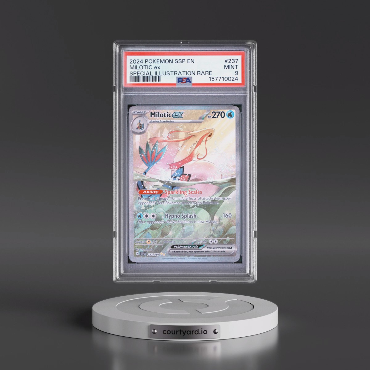 2024 Pokémon Ssp EN-Surging Sparks #237 Milotic EX - Holo Special Illustration Rare (PSA 9 MINT)