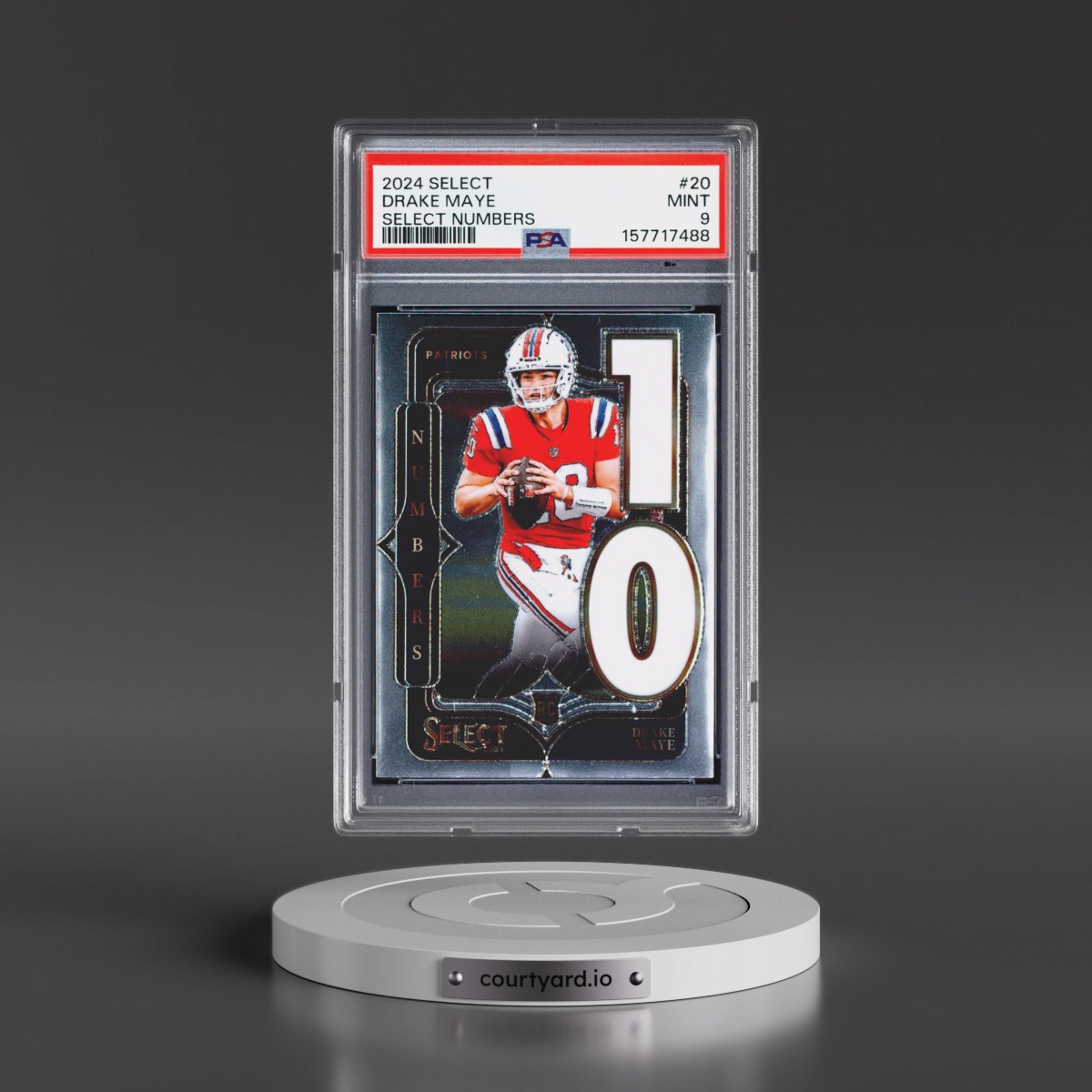 2024 Panini Select Select Numbers #20 Drake Maye (PSA 9 MINT)