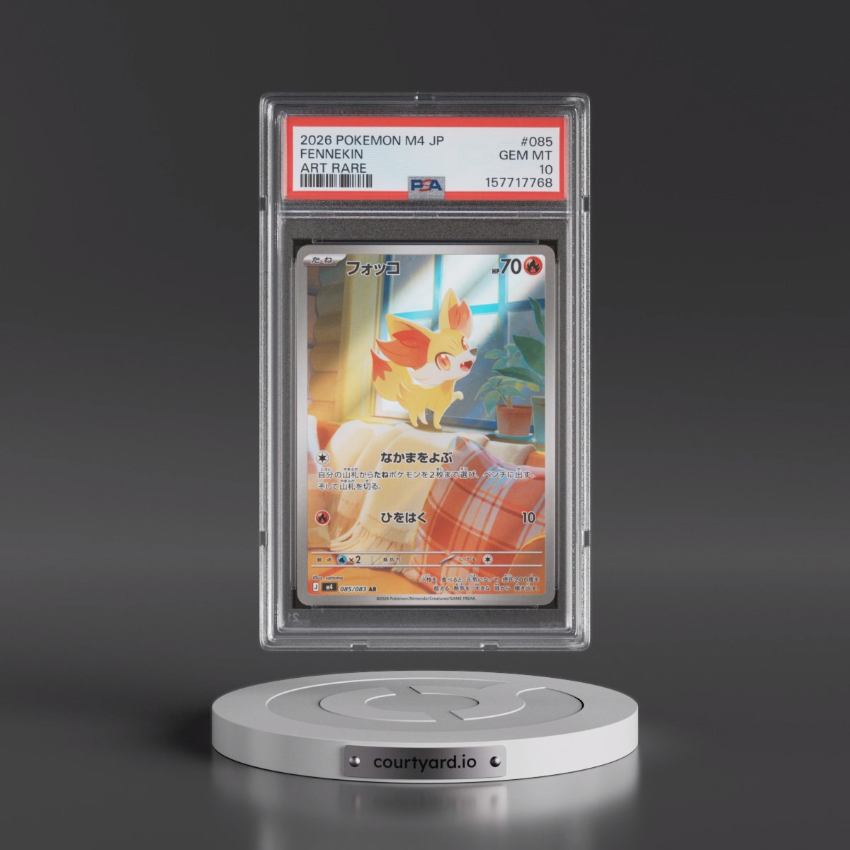 2026 Pokémon M4-Ninja Spinner #085 Fennekin - Art Rare (PSA 10 GEM MINT)