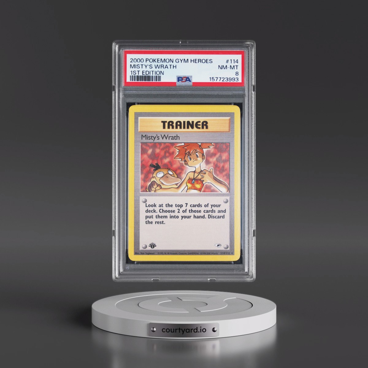 2000 Pokémon Gym Heroes #114 Misty's Wrath - 1st Edition (PSA 8 NM-MT)