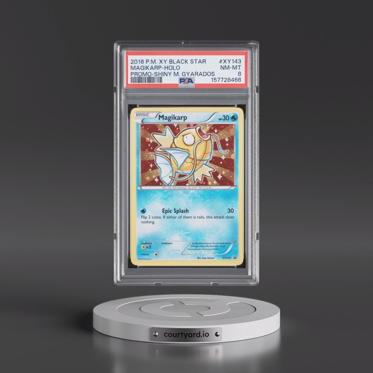 2016 Pokémon XY Black Star Promo #XY143 Magikarp - Holo Shiny Mega Gyarados (PSA 8 NM-MT)
