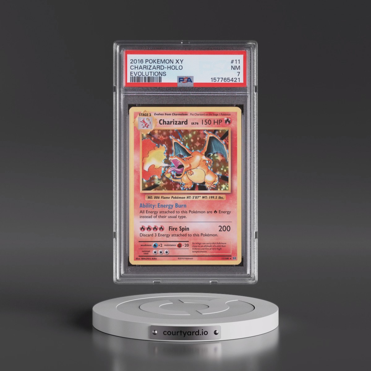 2016 Pokémon XY Evolutions #11 Charizard - Holo (PSA 7 NM)