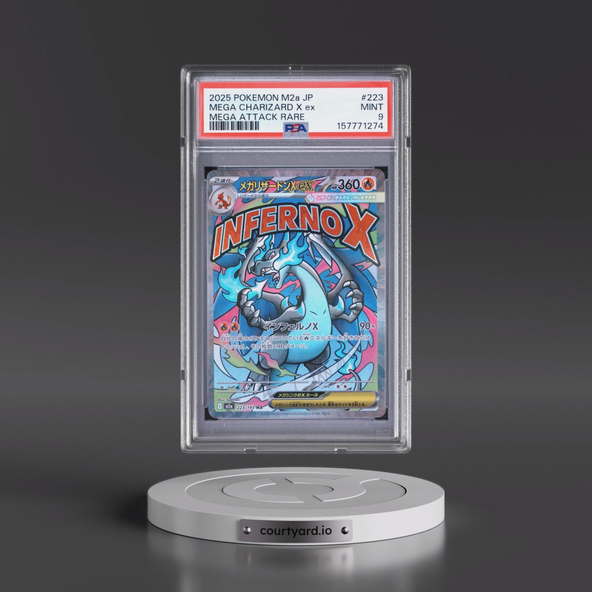 2025 Pokémon M2a-Mega Dream EX #223 Mega Charizard X EX - Holo Mega Attack Rare (PSA 9 MINT)