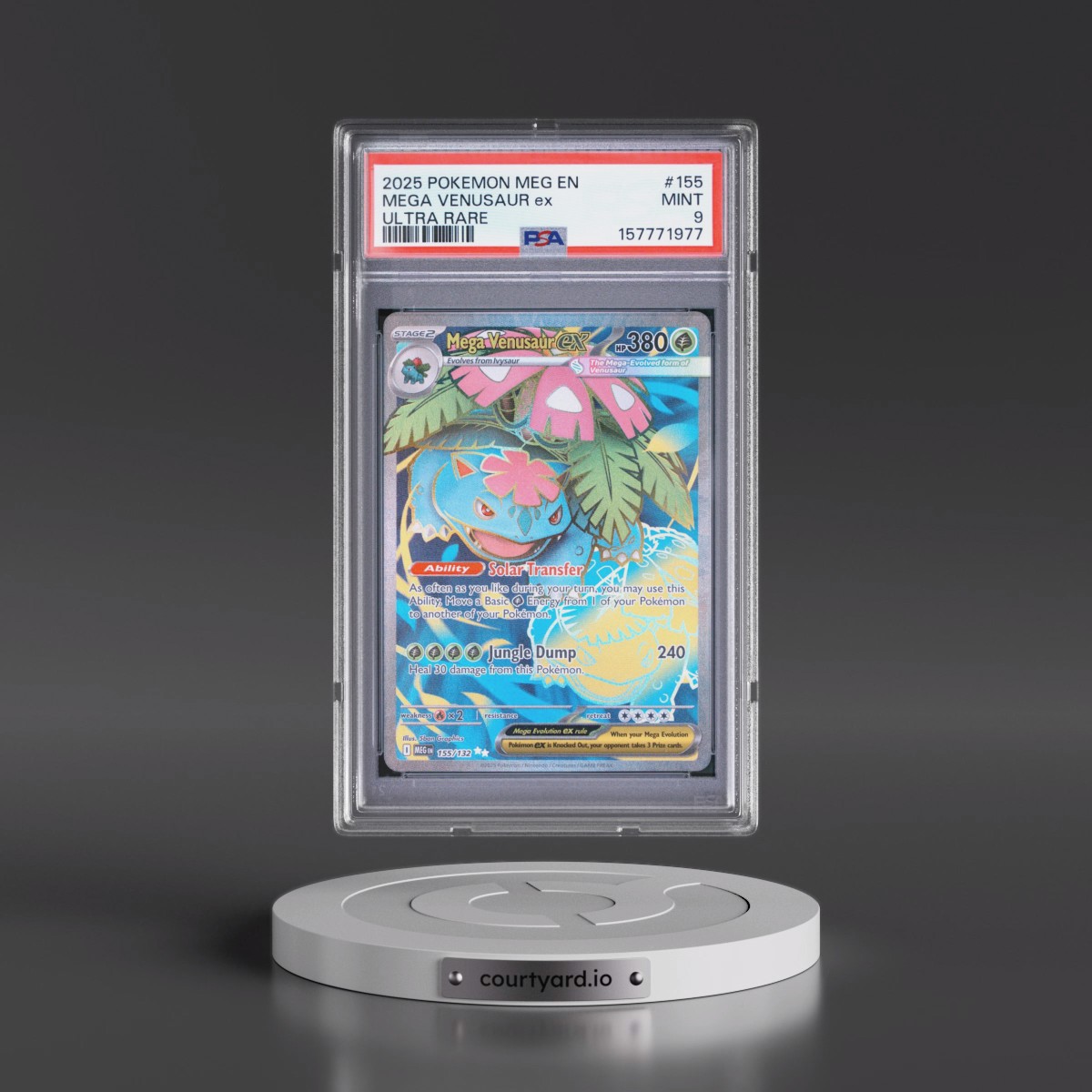2025 Pokémon Meg EN-Mega Evolution #155 Mega Venusaur EX - Holo Ultra Rare (PSA 9 MINT)