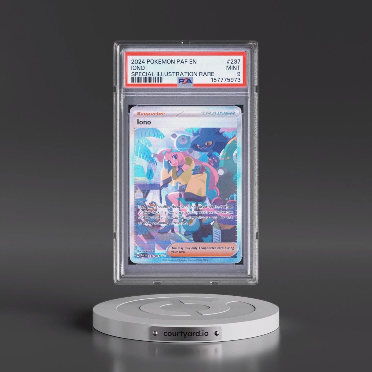 2024 Pokémon Paf EN-Paldean Fates #237 Iono - Special Illustration Rare (PSA 9 MINT)