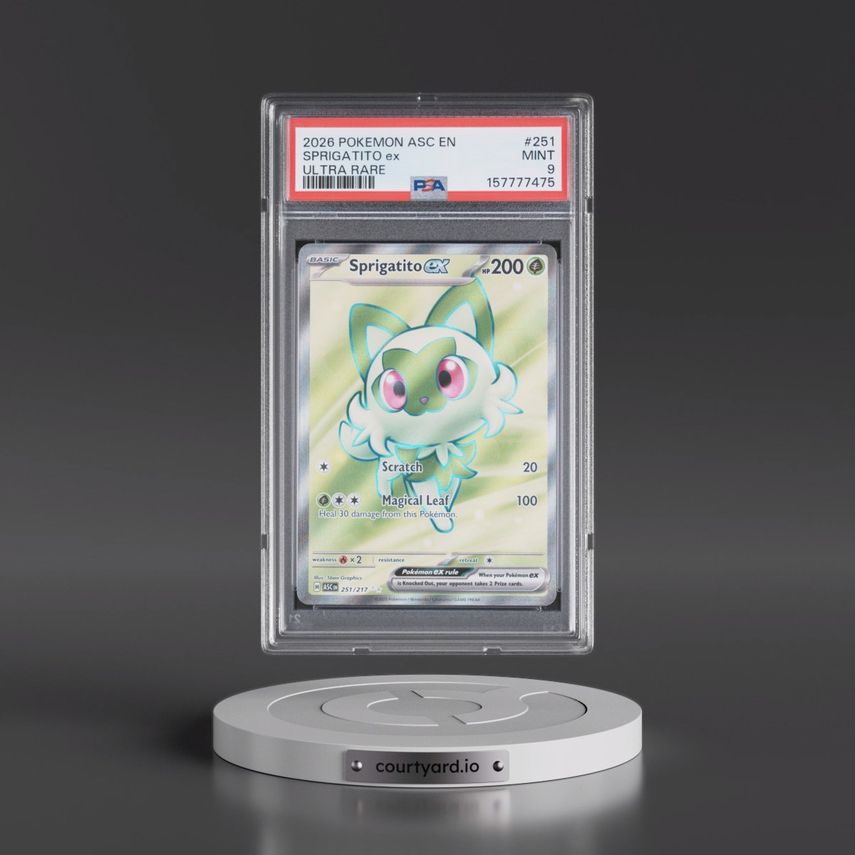 2026 Pokémon Asc EN-Ascended Heroes #251 Sprigatito EX - Holo Ultra Rare (PSA 9 MINT)
