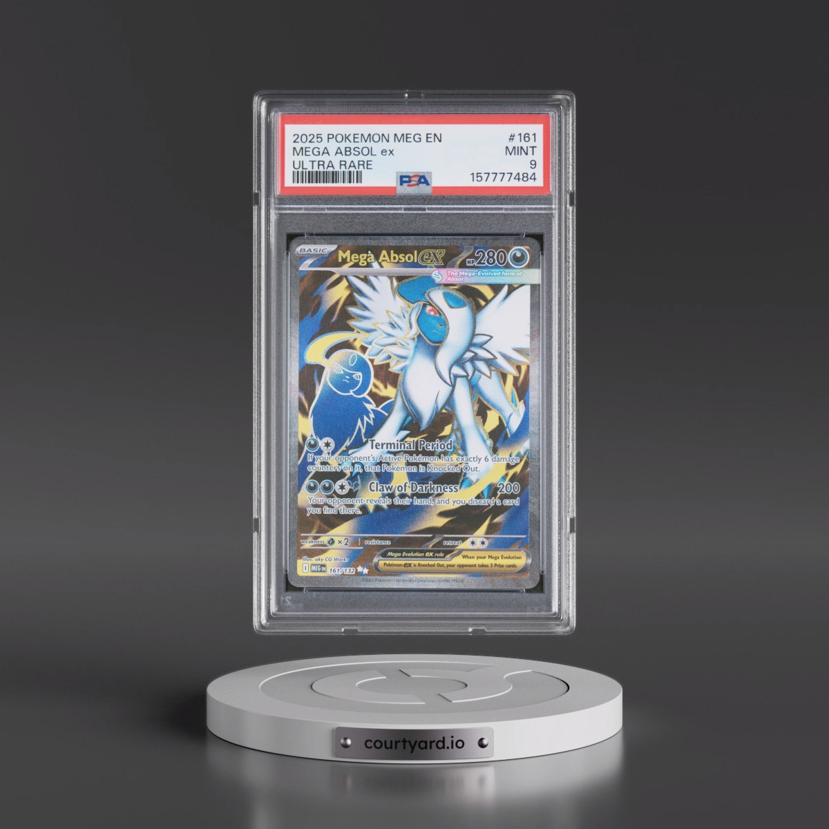 2025 Pokémon Meg EN-Mega Evolution #161 Mega Absol EX - Holo Ultra Rare (PSA 9 MINT)