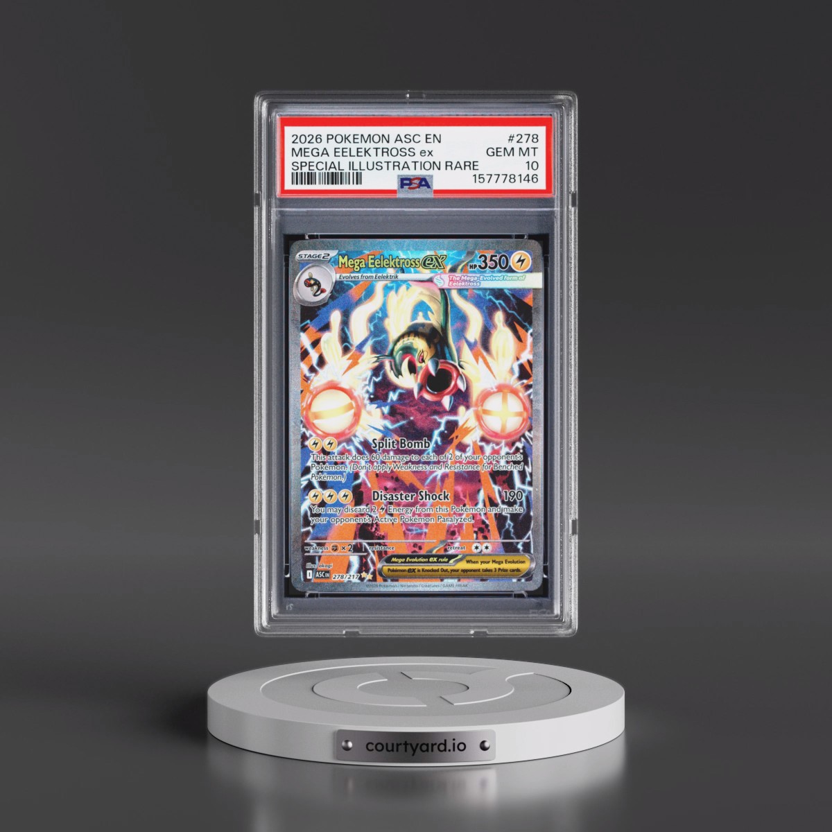 2026 Pokémon Asc EN-Ascended Heroes Mega Eelektross EX - Holo Special Illustration Rare #278 PSA 10