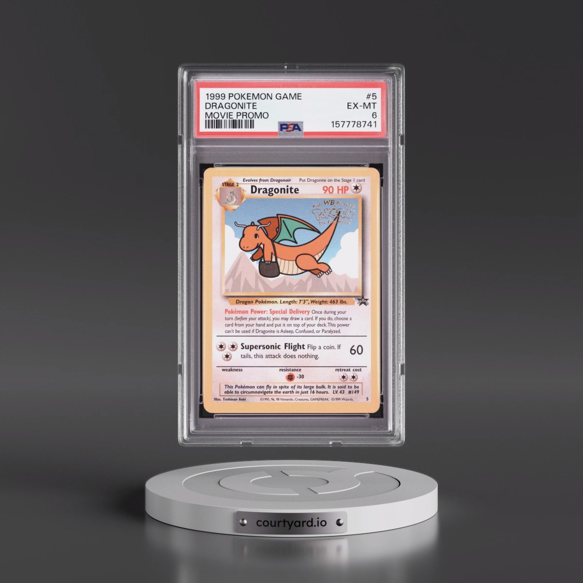 1999 Pokémon Game Movie #5 Dragonite - Movie Promo (PSA 6 EX-MT)