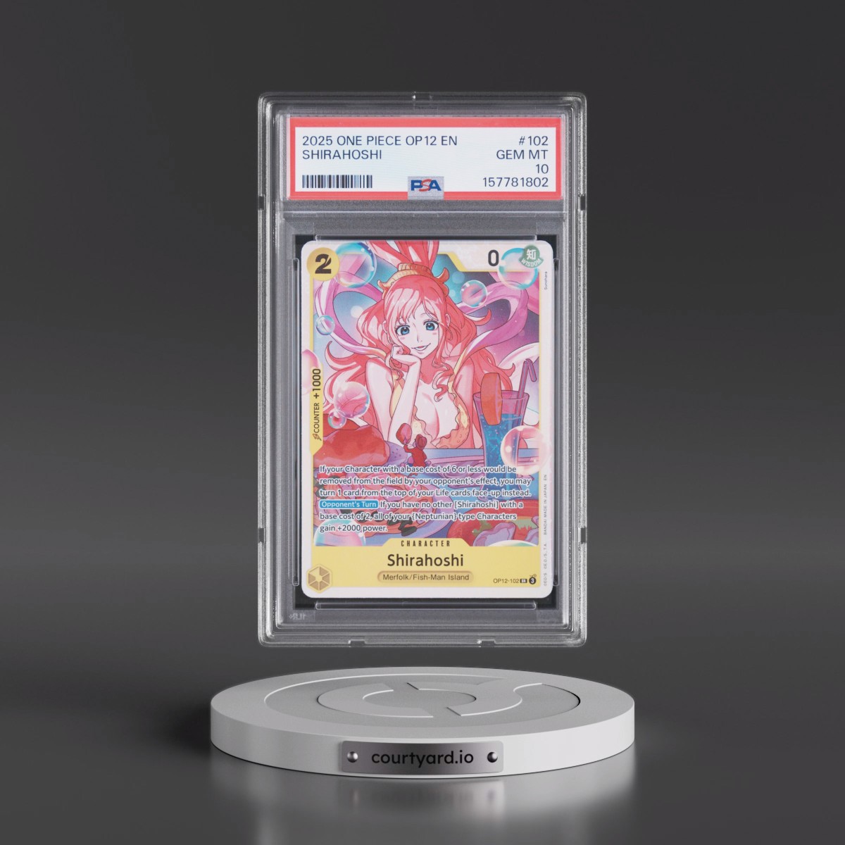 2025 One Piece OP12-Legacy of the Master #102 Shirahoshi (PSA 10 GEM MINT)