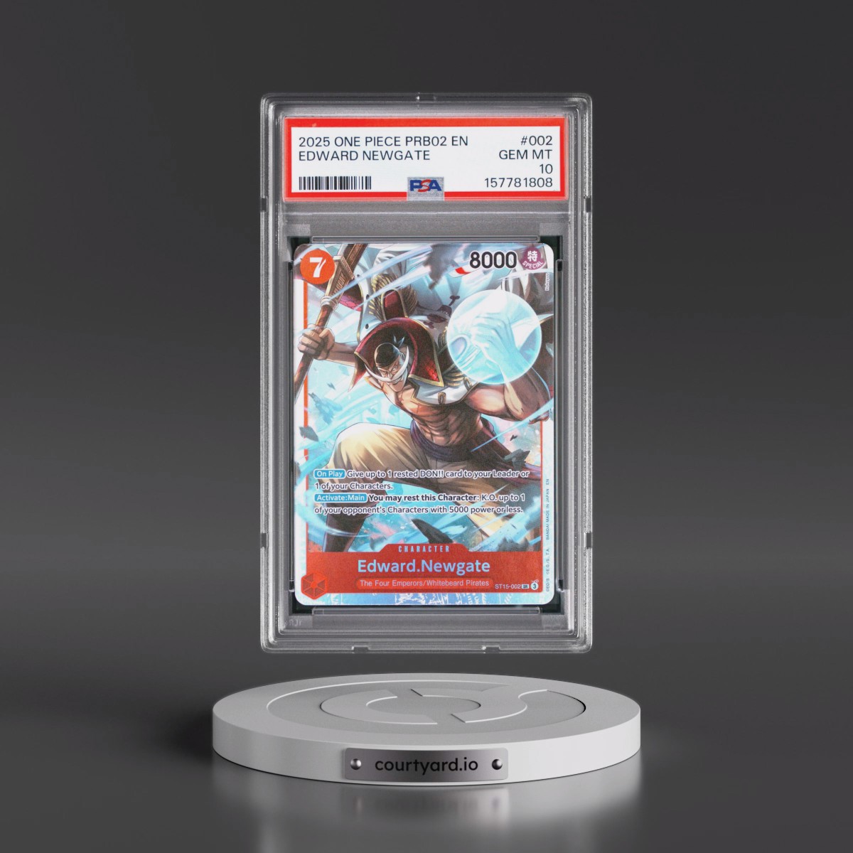 2025 One Piece PRB02-Premium Booster -One Piece Card the Best- Vol.2 #002 Edward Newgate (PSA 10 GEM MINT)