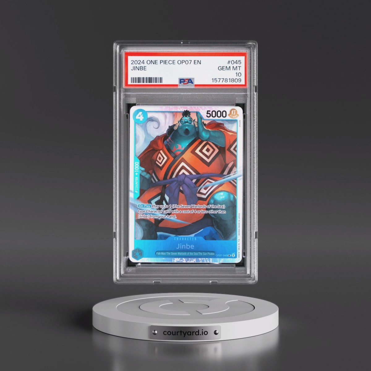 2024 One Piece OP07-500 Years in the Future #045 Jinbe (PSA 10 GEM MINT)