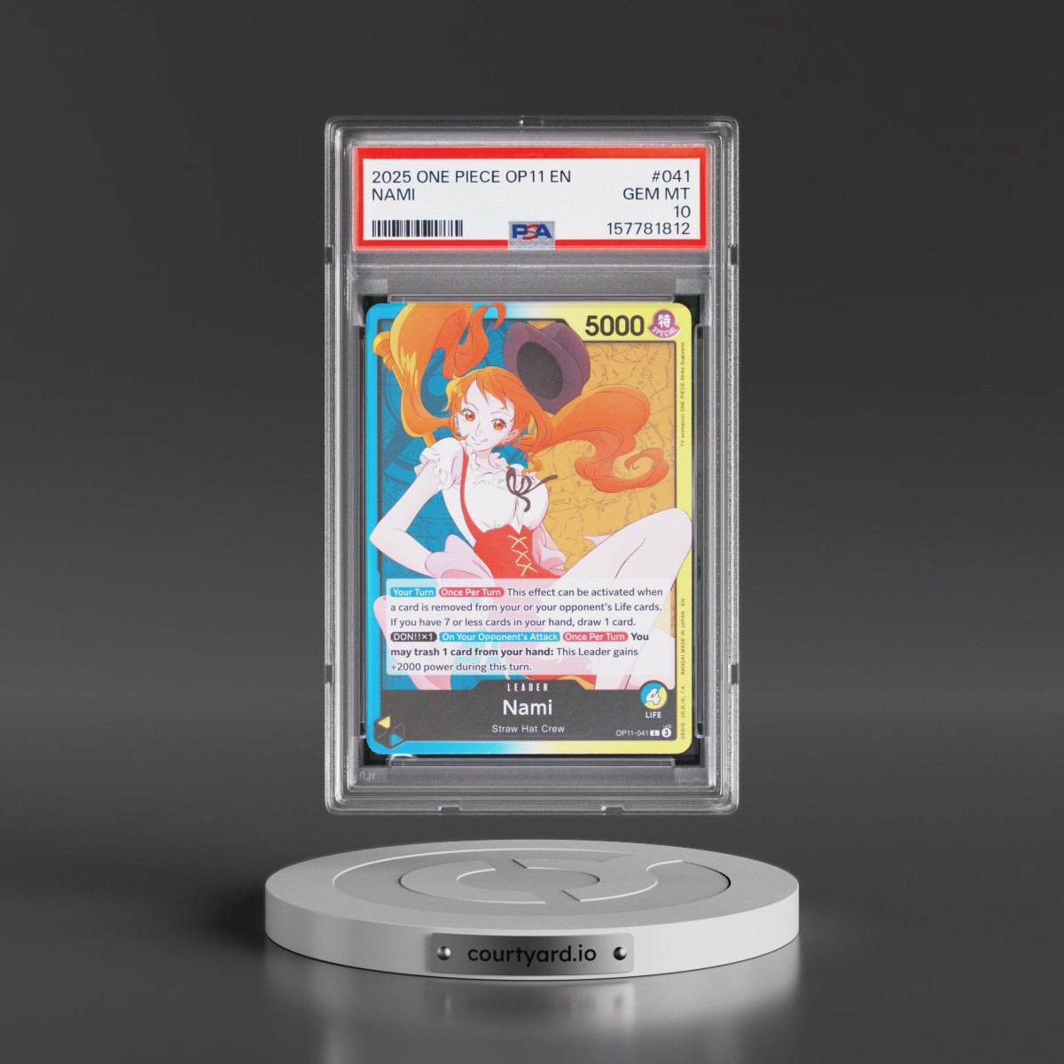 2025 One Piece OP11-A Fist of Divine Speed #041 Nami (PSA 10 GEM MINT)