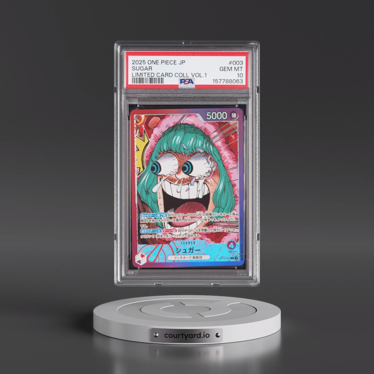 2025 One Piece Japanese Limited Card Collection Vol.1 #003 Sugar (PSA 10 GEM MINT)
