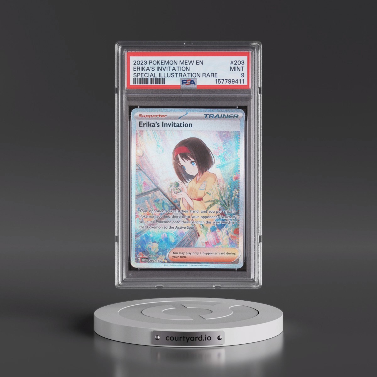2023 Pokémon Mew EN-151 #203 Erika's Invitation - Special Illustration Rare (PSA 9 MINT)
