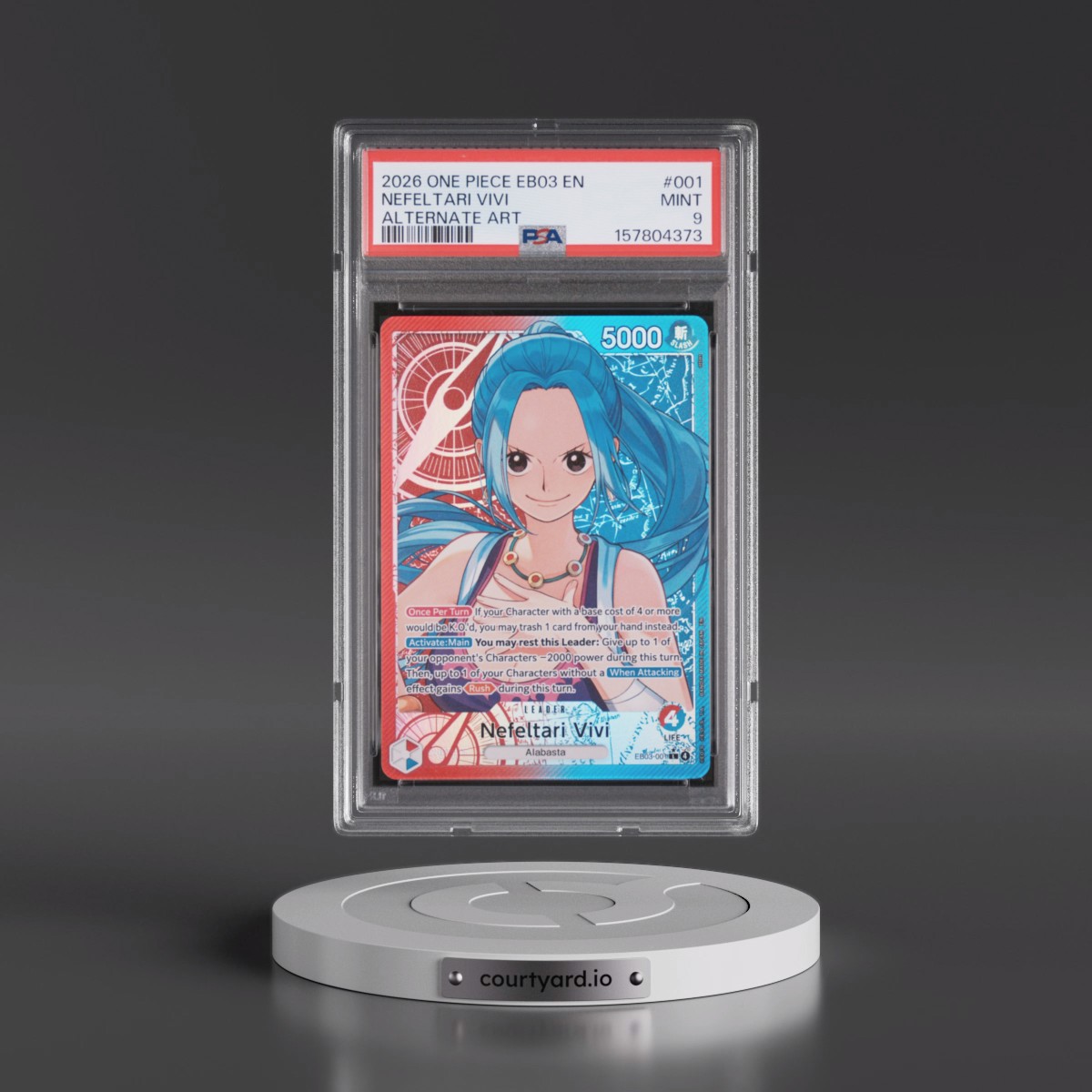 2026 One Piece EB03-Extra Booster -One Piece Heroines Edition #001 Nefeltari Vivi - Alternate Art (PSA 9 MINT)