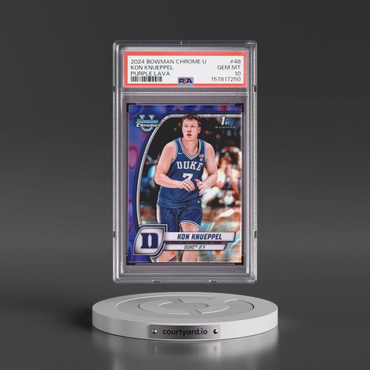 2024 Bowman Chrome University #48 Kon Knueppel - Purple Lava (PSA 10 GEM MINT)