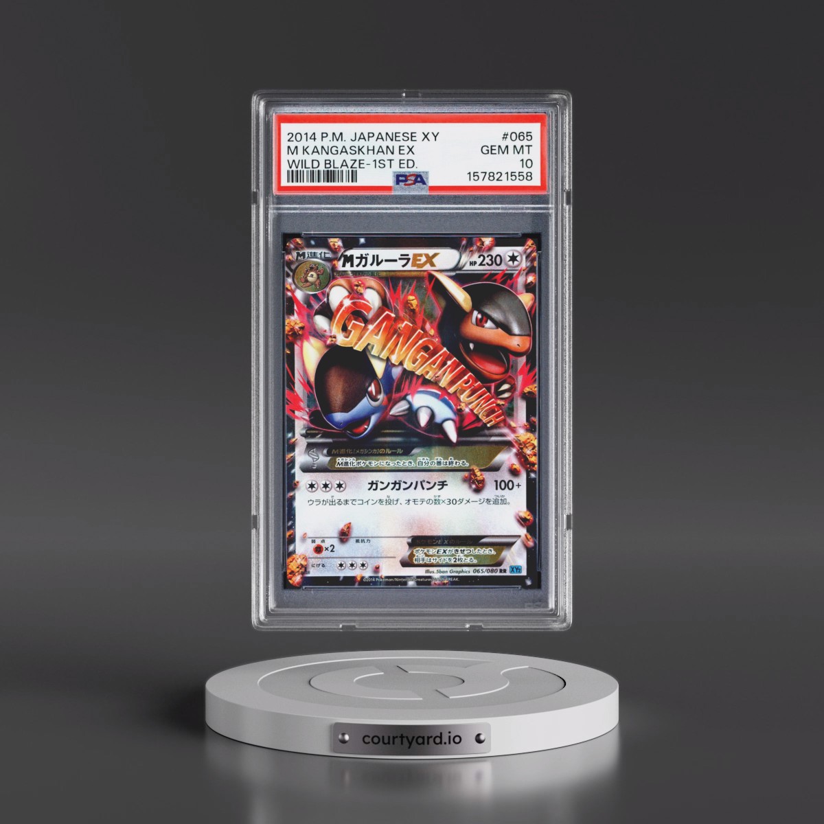 2014 Pokémon XY Wild Blaze #065 M Kangaskhan EX - 1st Edition Holo (PSA 10 GEM MINT)