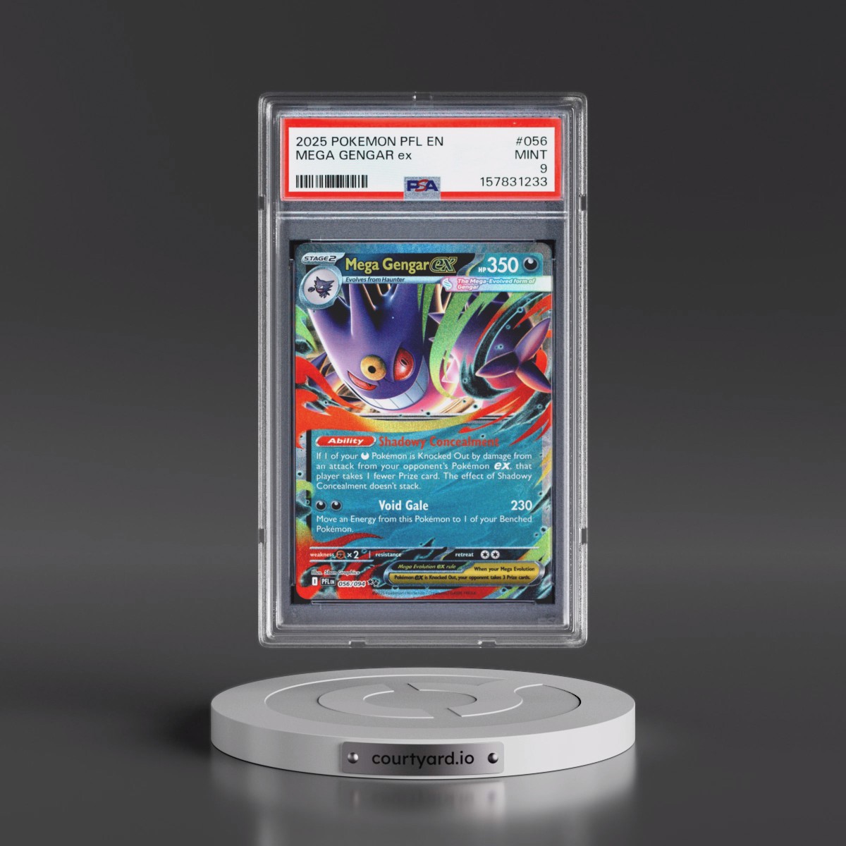 2025 Pokémon Pfl EN-Phantasmal Flames #056 Mega Gengar EX - Holo (PSA 9 MINT)