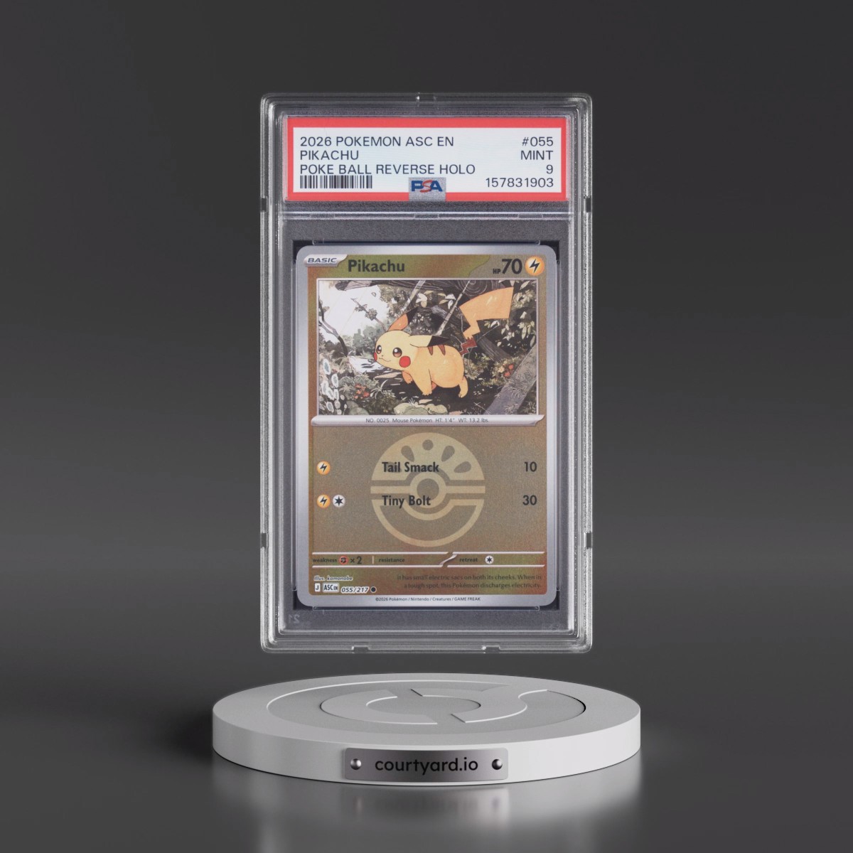 2026 Pokémon Asc EN-Ascended Heroes #055 Pikachu - Reverse Holo Poke Ball (PSA 9 MINT)