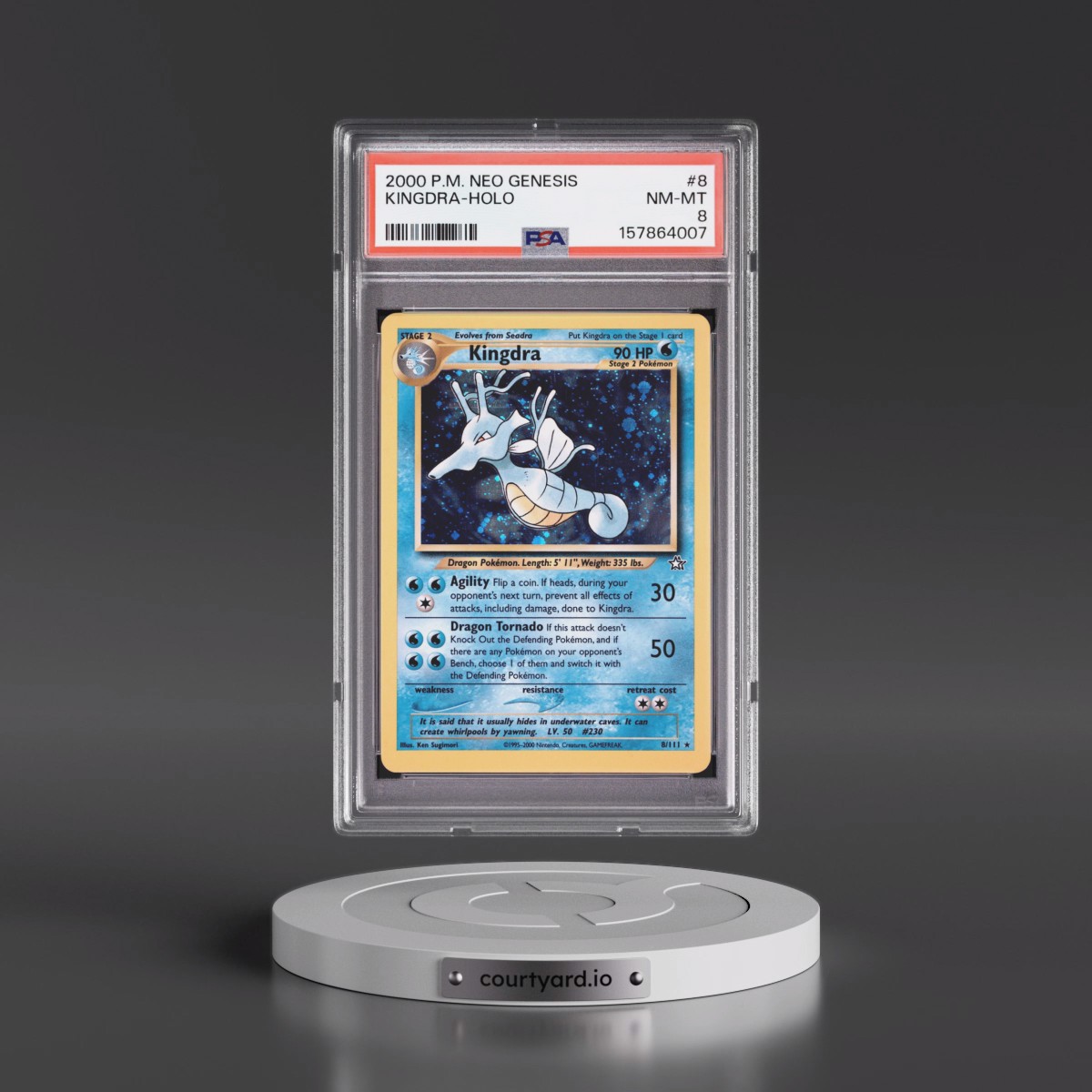 2000 Pokémon Neo Genesis #8 Kingdra - Holo (PSA 8 NM-MT)