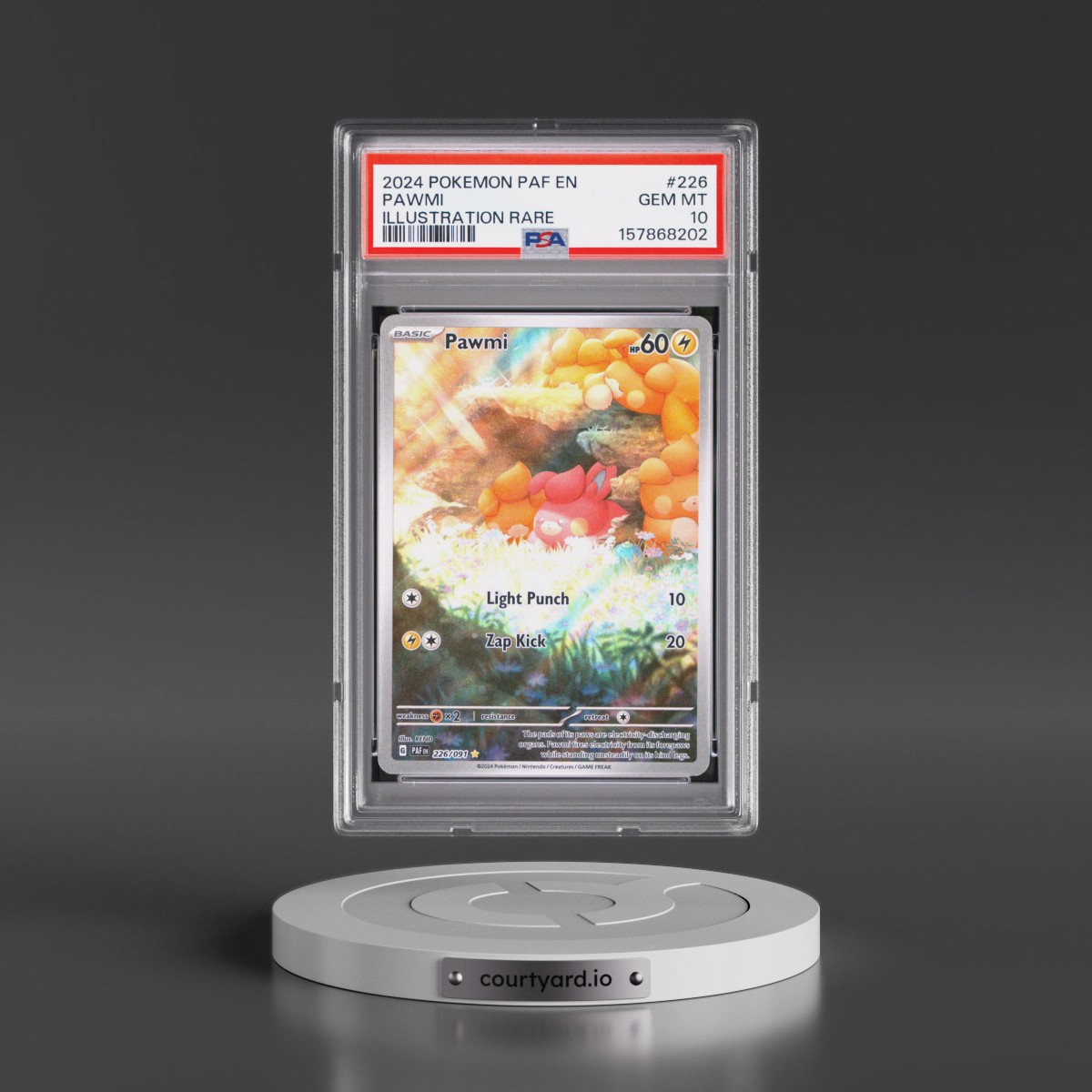 2024 Pokémon Paf EN-Paldean Fates #226 Pawmi - Illustration Rare (PSA 10 GEM MINT)