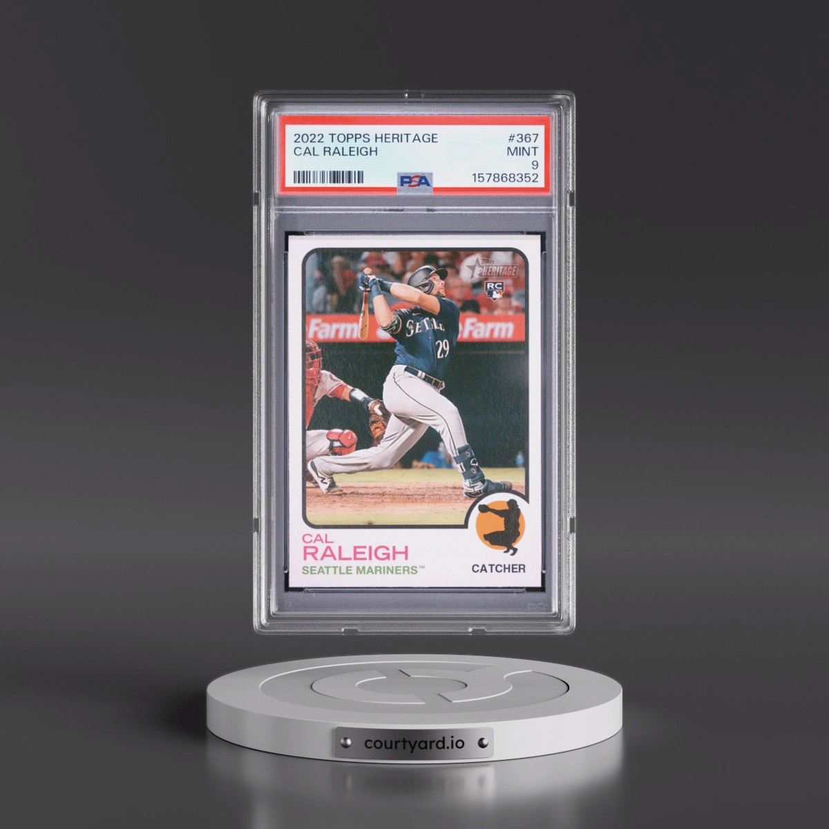 2022 Topps Heritage Cal Raleigh #367 PSA 9