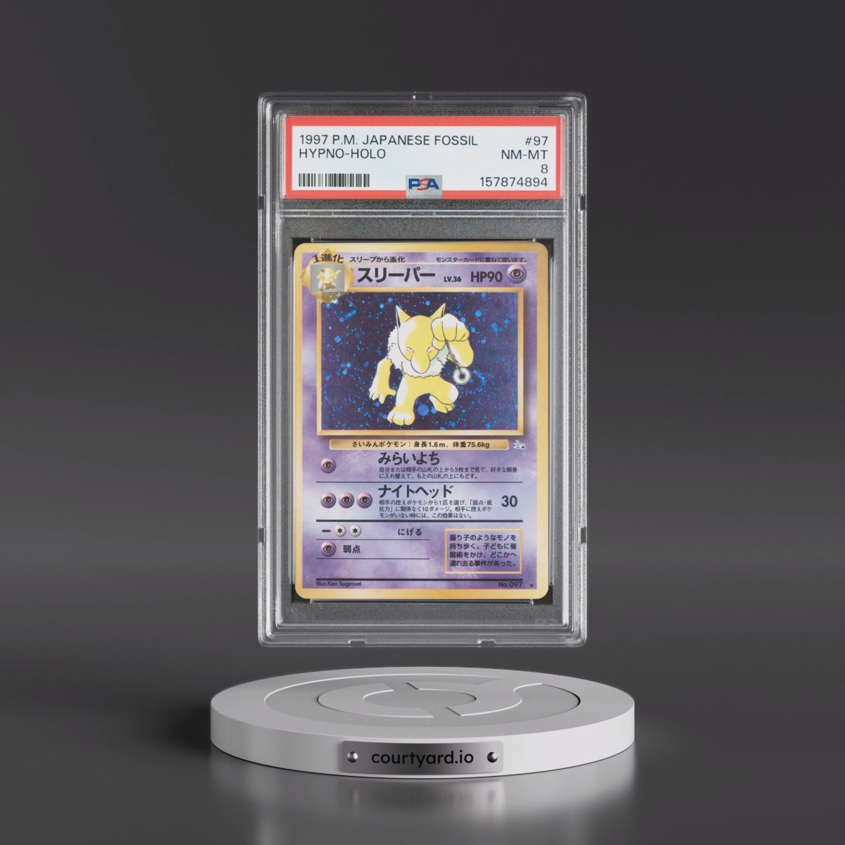 1997 Pokémon Fossil #97 Hypno - Holo (PSA 8 NM-MT)