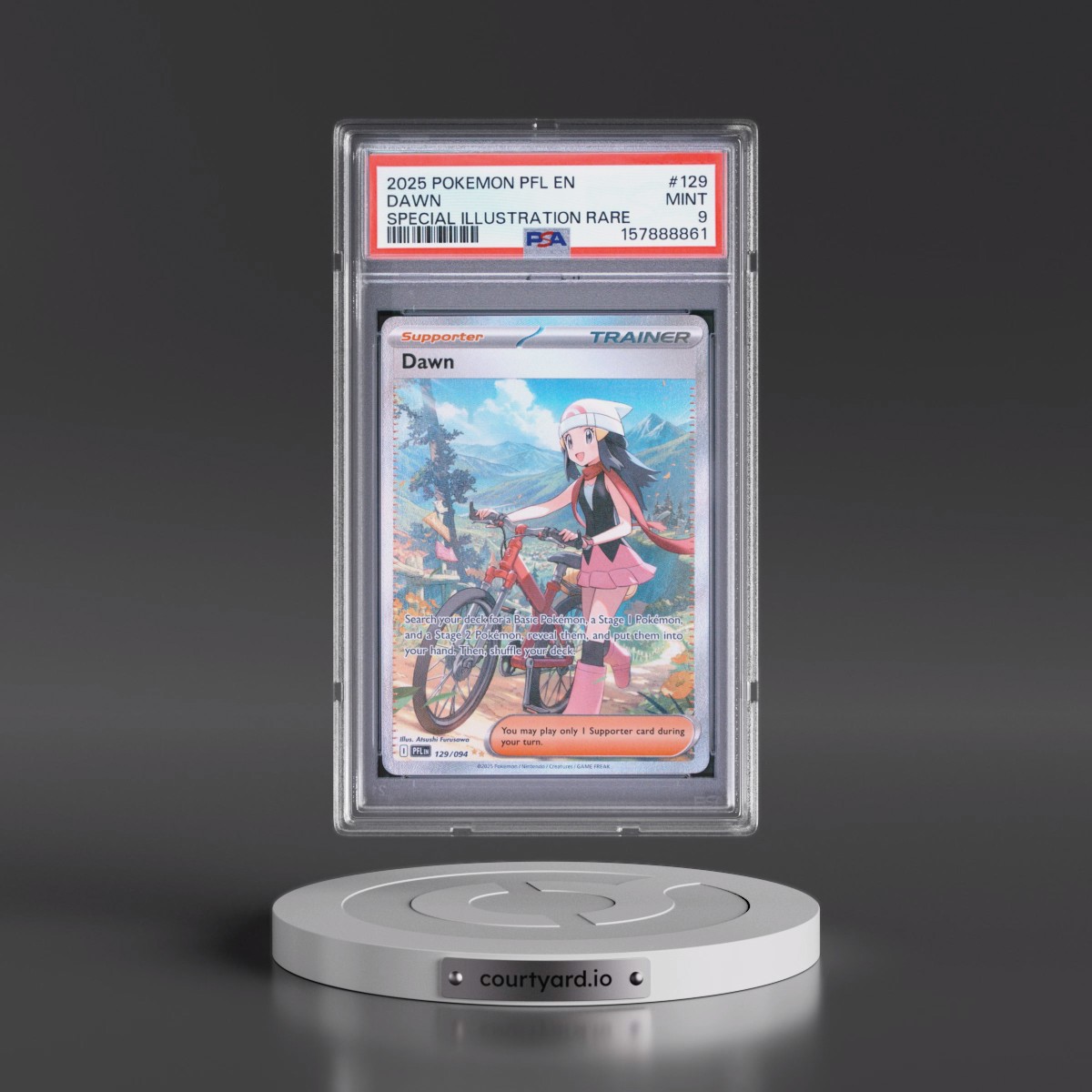 2025 Pokémon Pfl EN-Phantasmal Flames #129 Dawn - Special Illustration Rare (PSA 9 MINT)