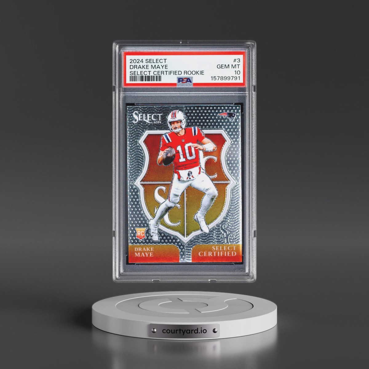 2024 Panini Select Select Certified Rookies #3 Drake Maye (PSA 10 GEM MINT)