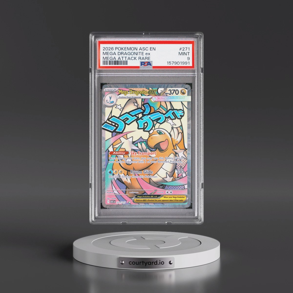 2026 Pokémon Asc EN-Ascended Heroes #271 Mega Dragonite EX - Holo Mega Attack Rare (PSA 9 MINT)