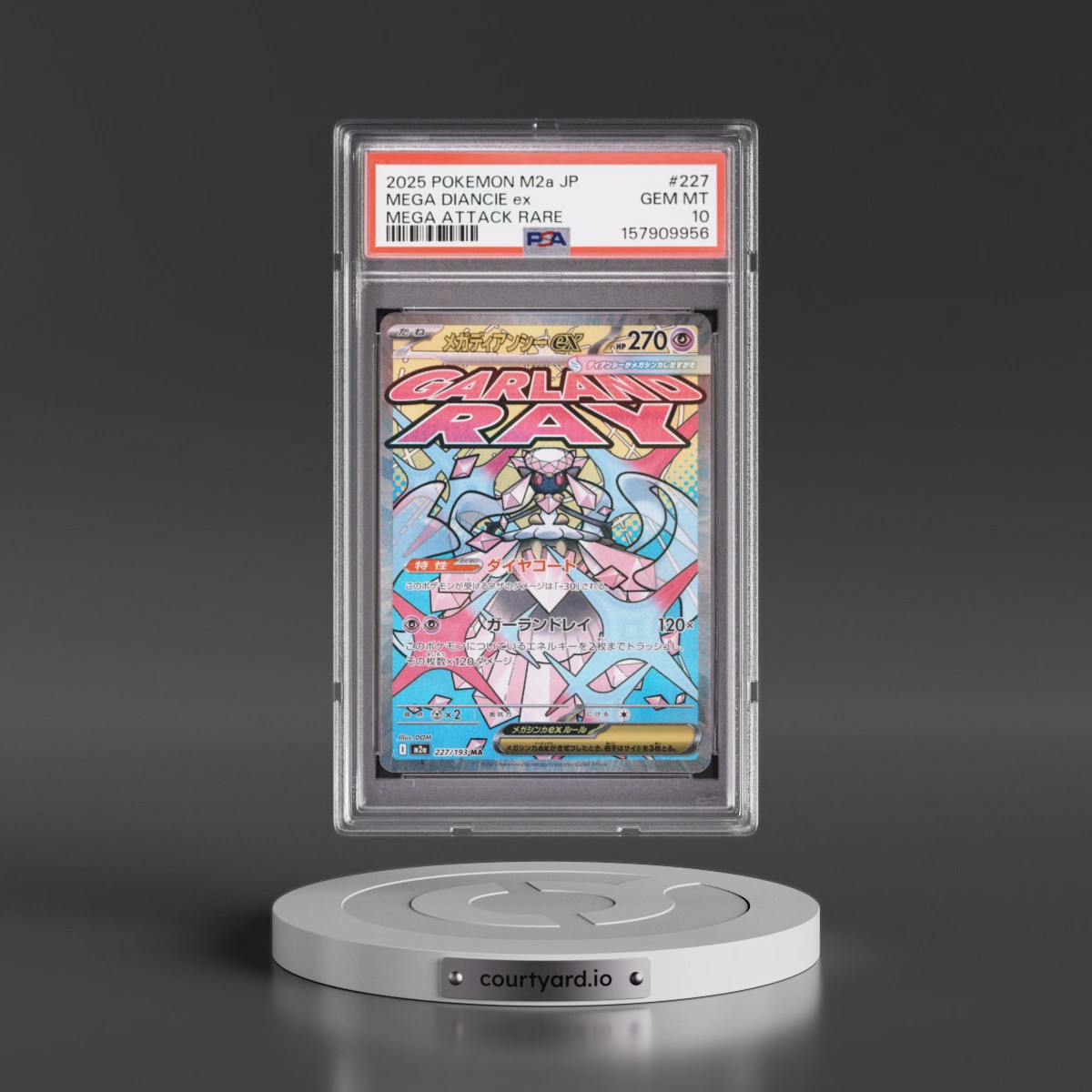 2025 Pokémon M2a-Mega Dream EX #227 Mega Diancie EX - Holo Mega Attack Rare (PSA 10 GEM MINT)