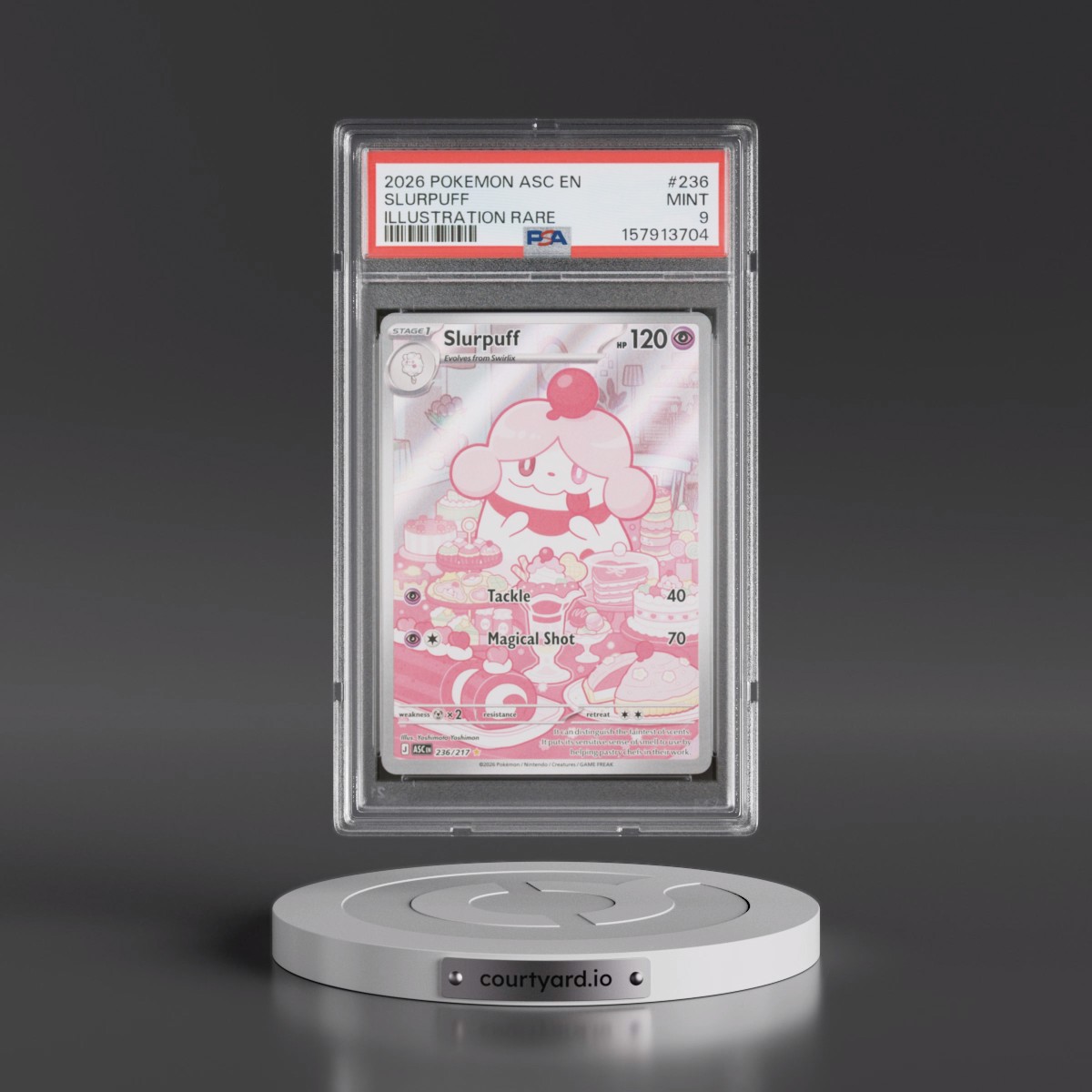 2026 Pokémon Asc EN-Ascended Heroes #236 Slurpuff - Illustration Rare (PSA 9 MINT)