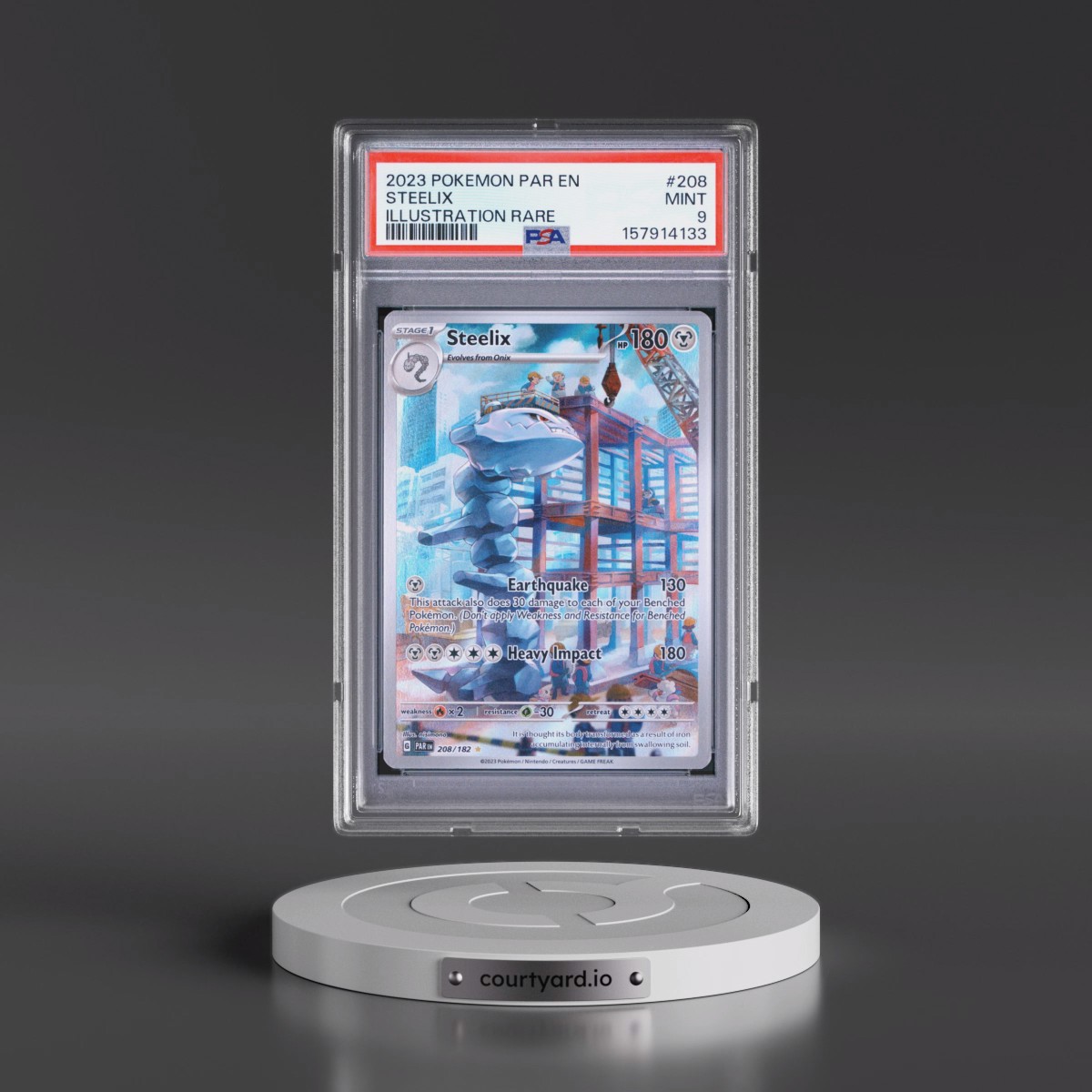2023 Pokémon Par EN-Paradox Rift #208 Steelix - Illustration Rare (PSA 9 MINT)